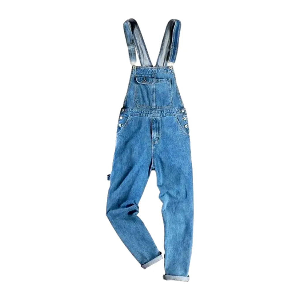 Carpenter-loop women's jean jumpsuit