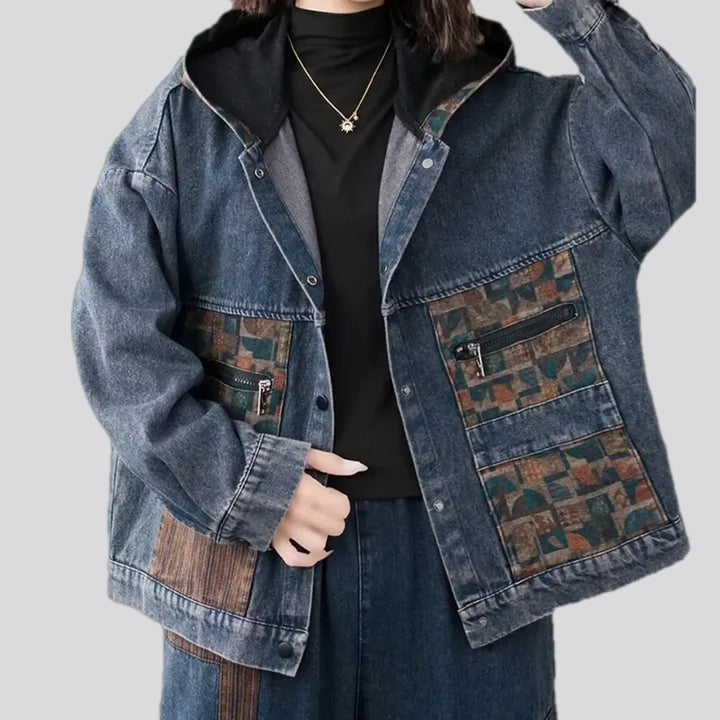 Casual Ethnic Oversized Women's Jeans Jacket | Jeans4you.shop