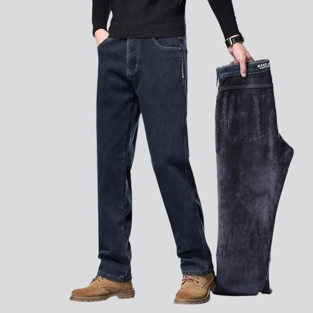 Insulated stretchable classic men's jeans