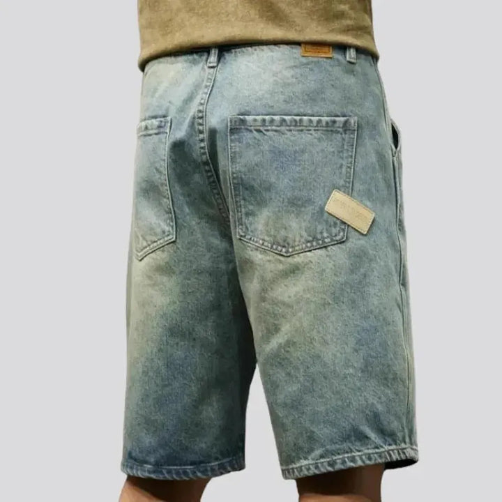 Sanded men's denim shorts