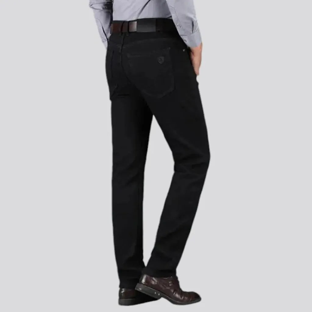 Slim fit monochrome stretchable jeans for men