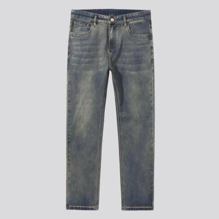 Tapered fit high rise men's jeans