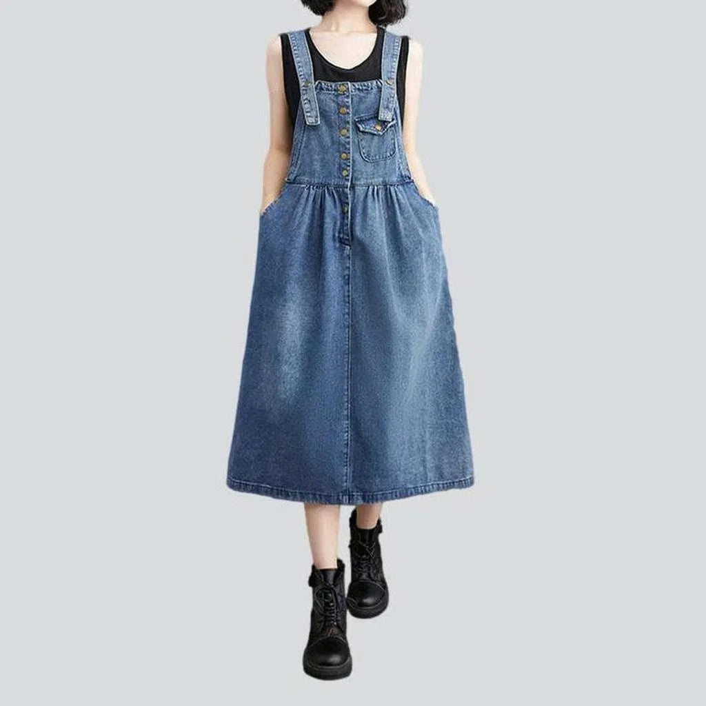 Chic medium wash denim dress | Jeans4you.shop