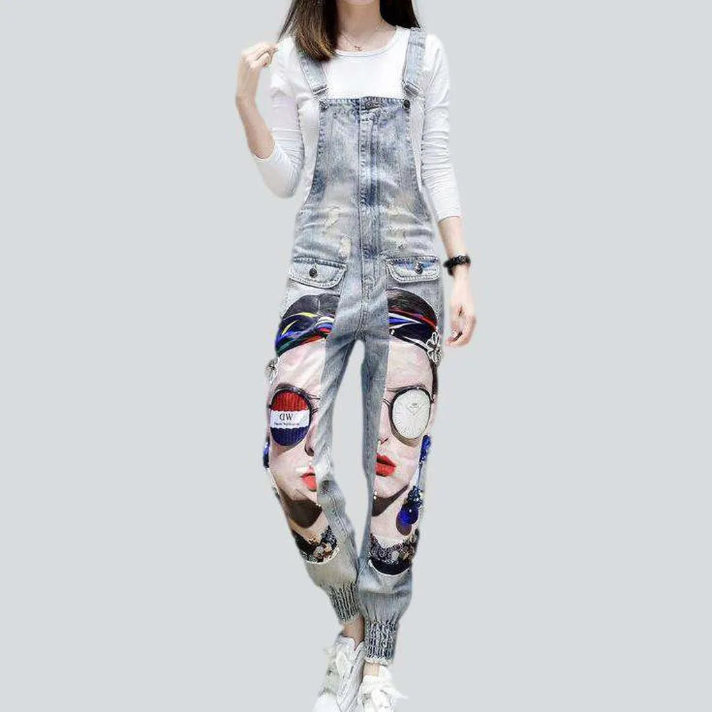 Chic Y2k Painted Jeans Overall for Ladies | Jeans4you.shop