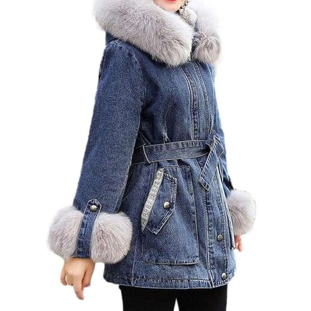 Classic winter women's jeans jacket