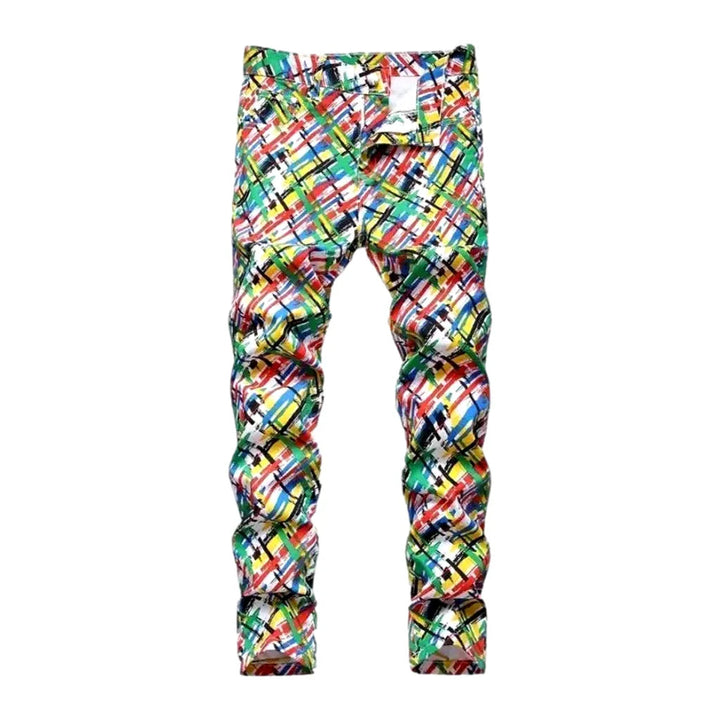 Color-print men's street jeans