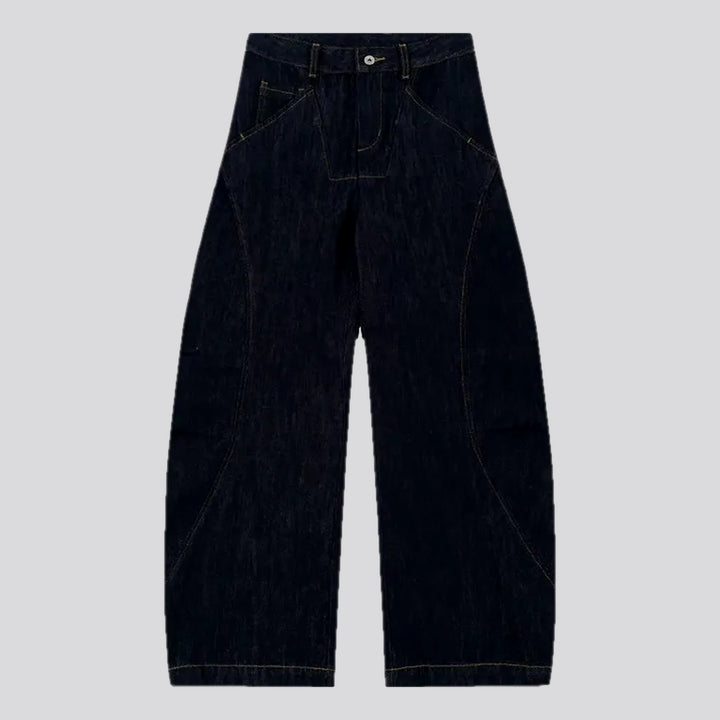 Contrast Pattern Baggy Jeans for Men | Jeans4you.shop