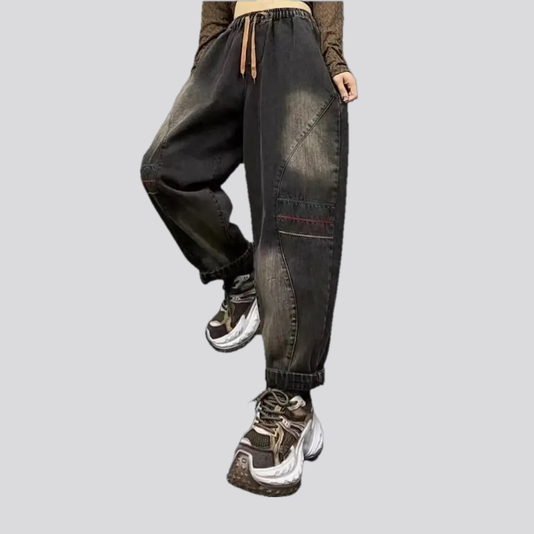 Contrast Pattern Vintage Women's Jean Joggers | Jeans4you.shop