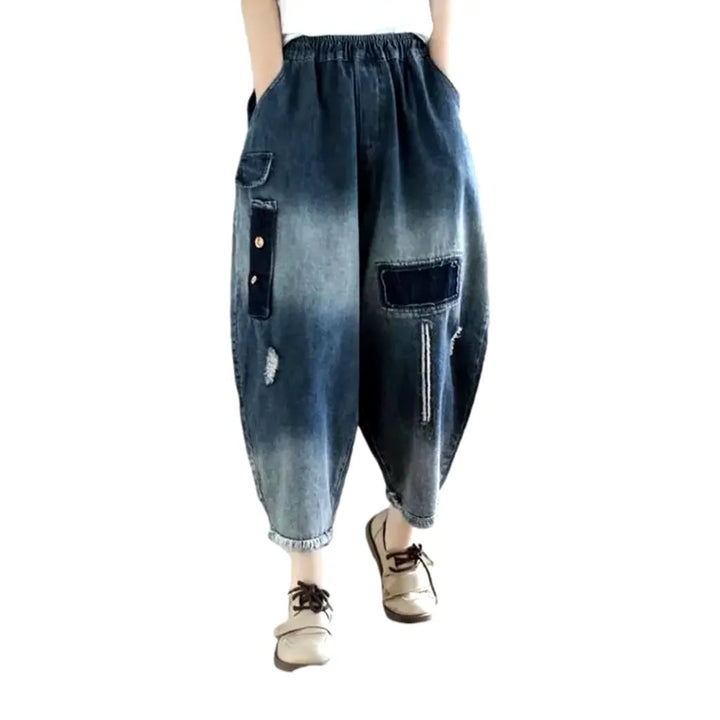 Contrast women's denim pants