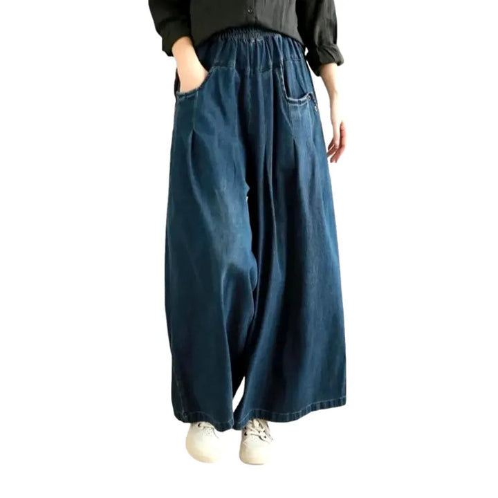 Culottes street denim pants for ladies