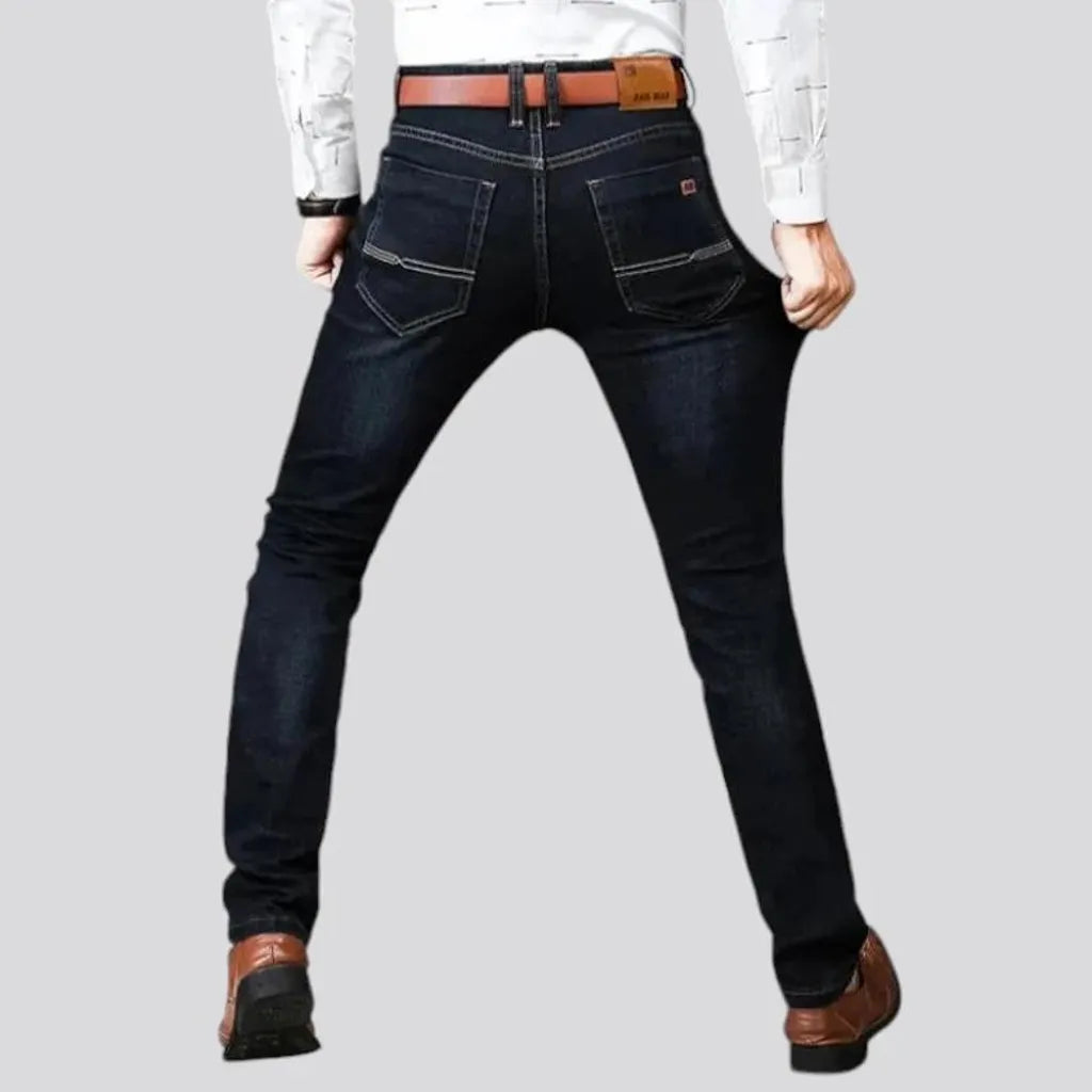 Stretchable mid-rise men's jeans