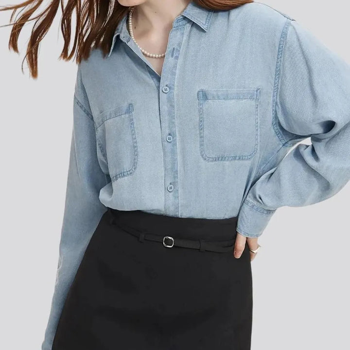 Light chambray women's denim shirt