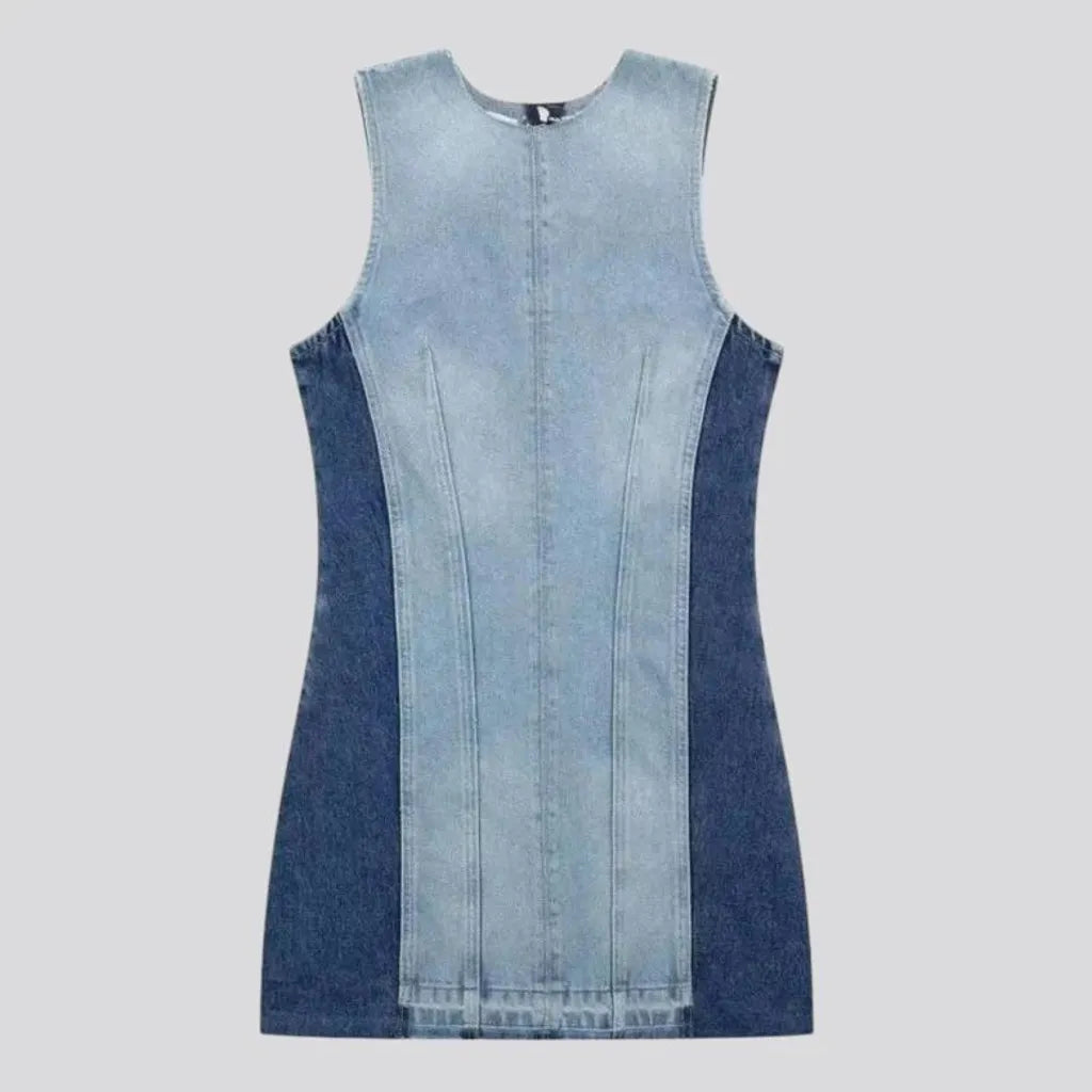 Mini casual light jean dress