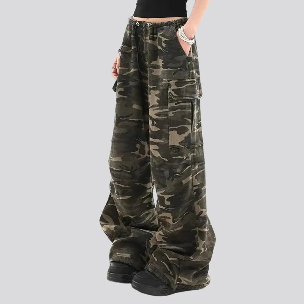 Multicolor baggy cargo women's jeans