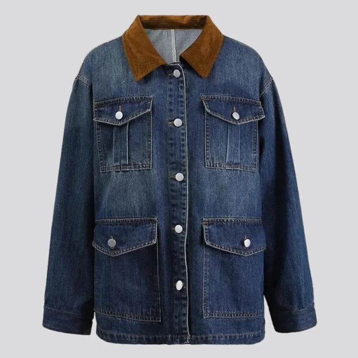 Dark-wash oversized jeans jacket
 for ladies | Jeans4you.shop