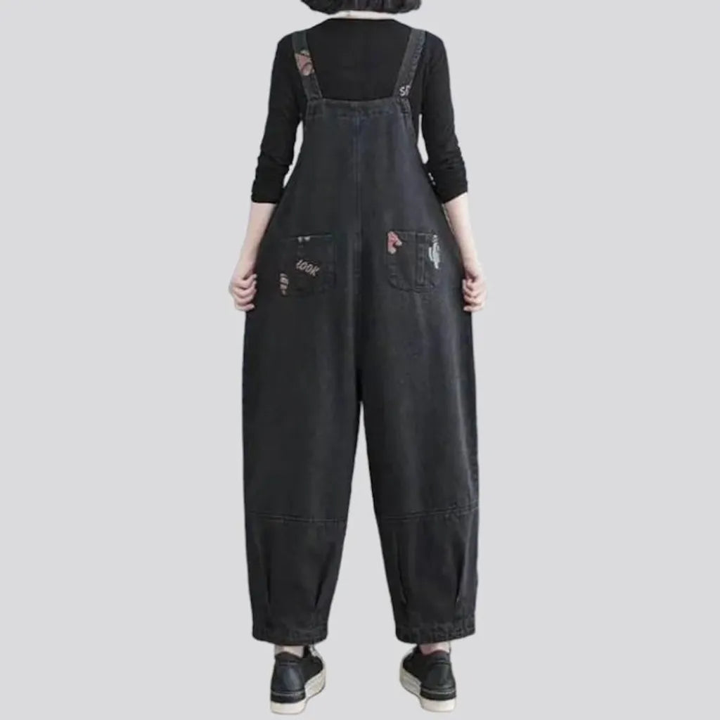 Baggy y2k denim overall for women