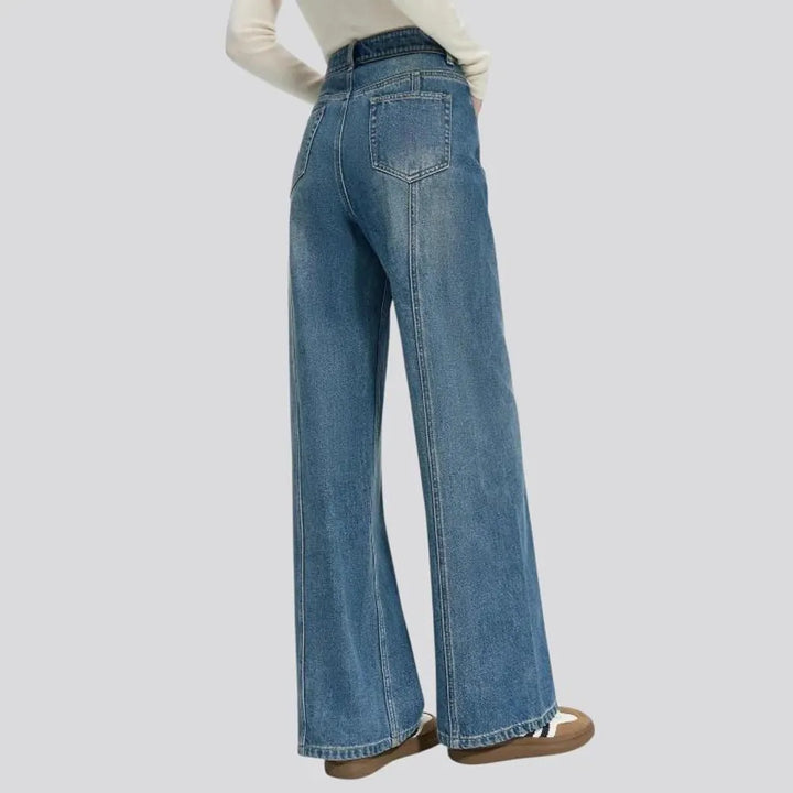 Wide fit high rise light women's jeans