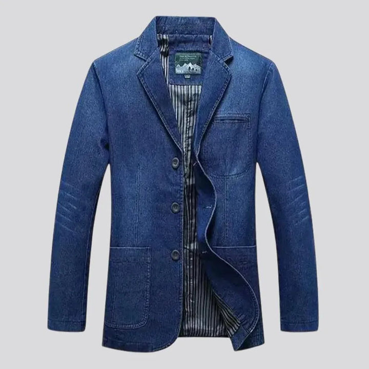 Fashionable casual slim fit men's denim blazer