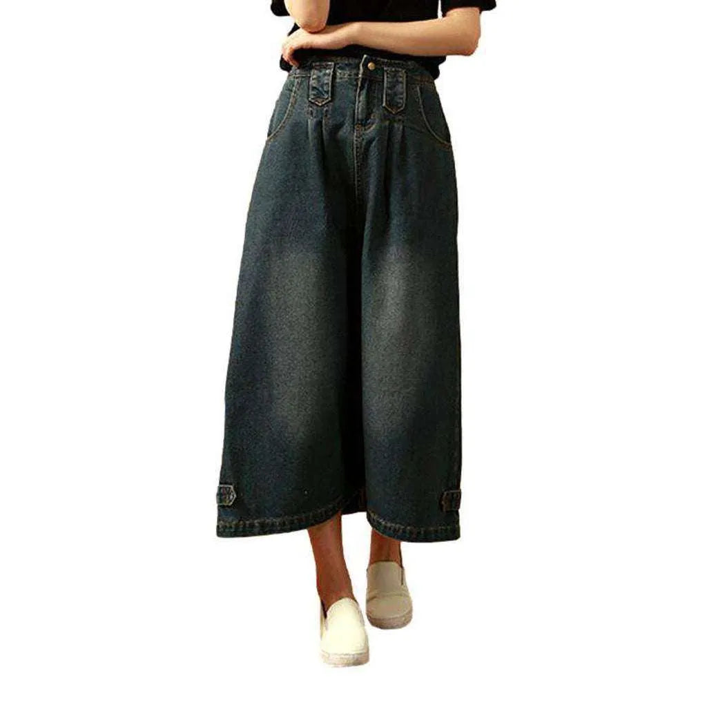 Dark blue vintage denim skirt