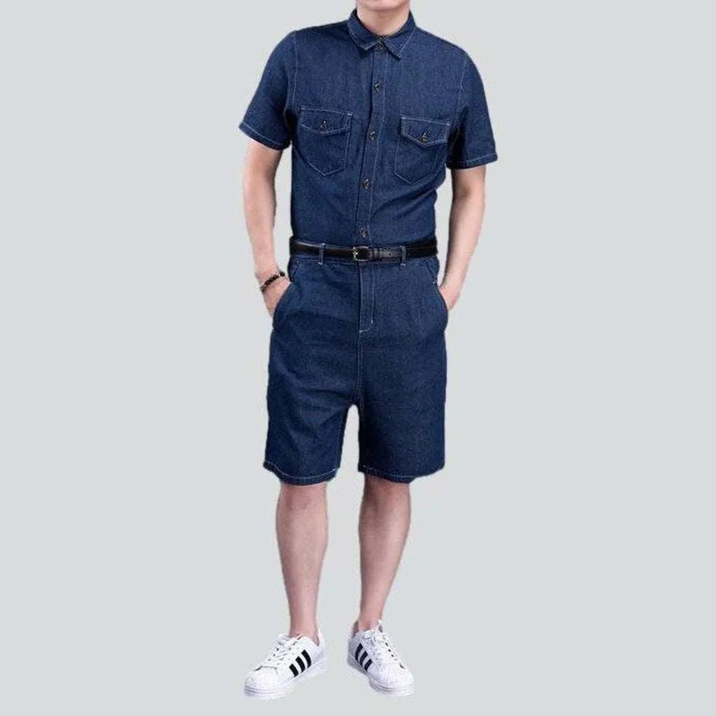 Dark wash men's denim romper | Jeans4you.shop