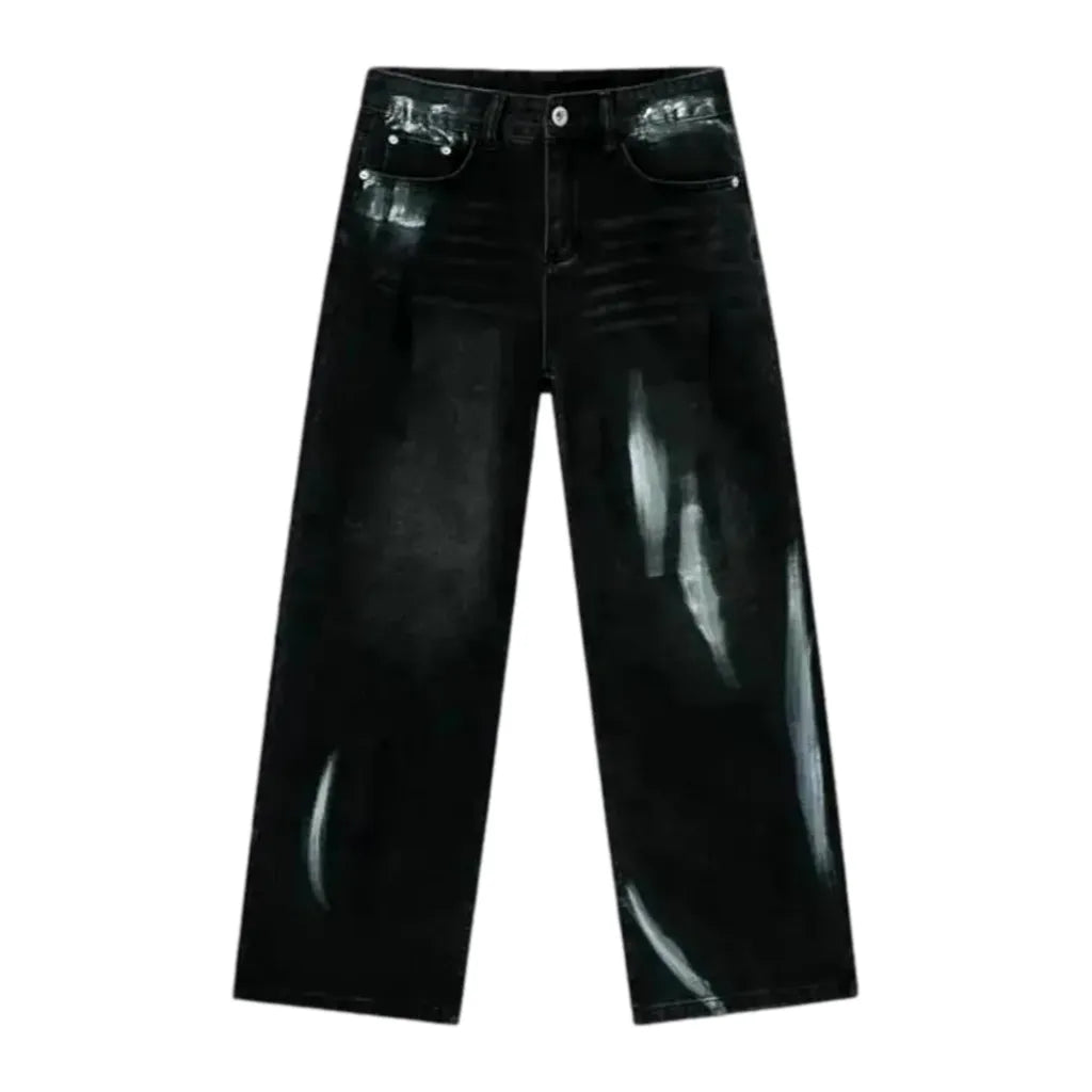 Sanded Vintage Fit Men's Jeans - Black