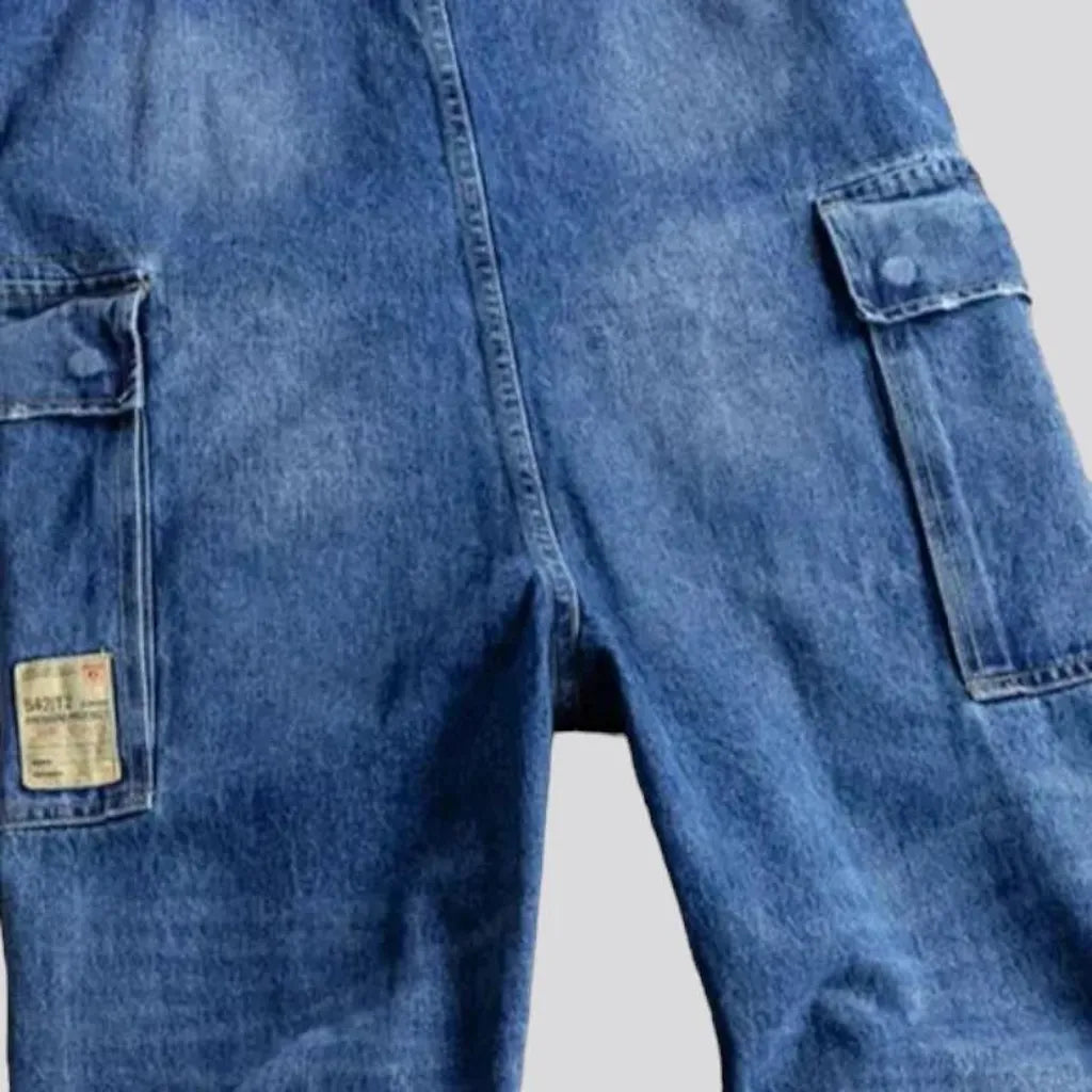 Medium-wash fashion jean jumpsuit