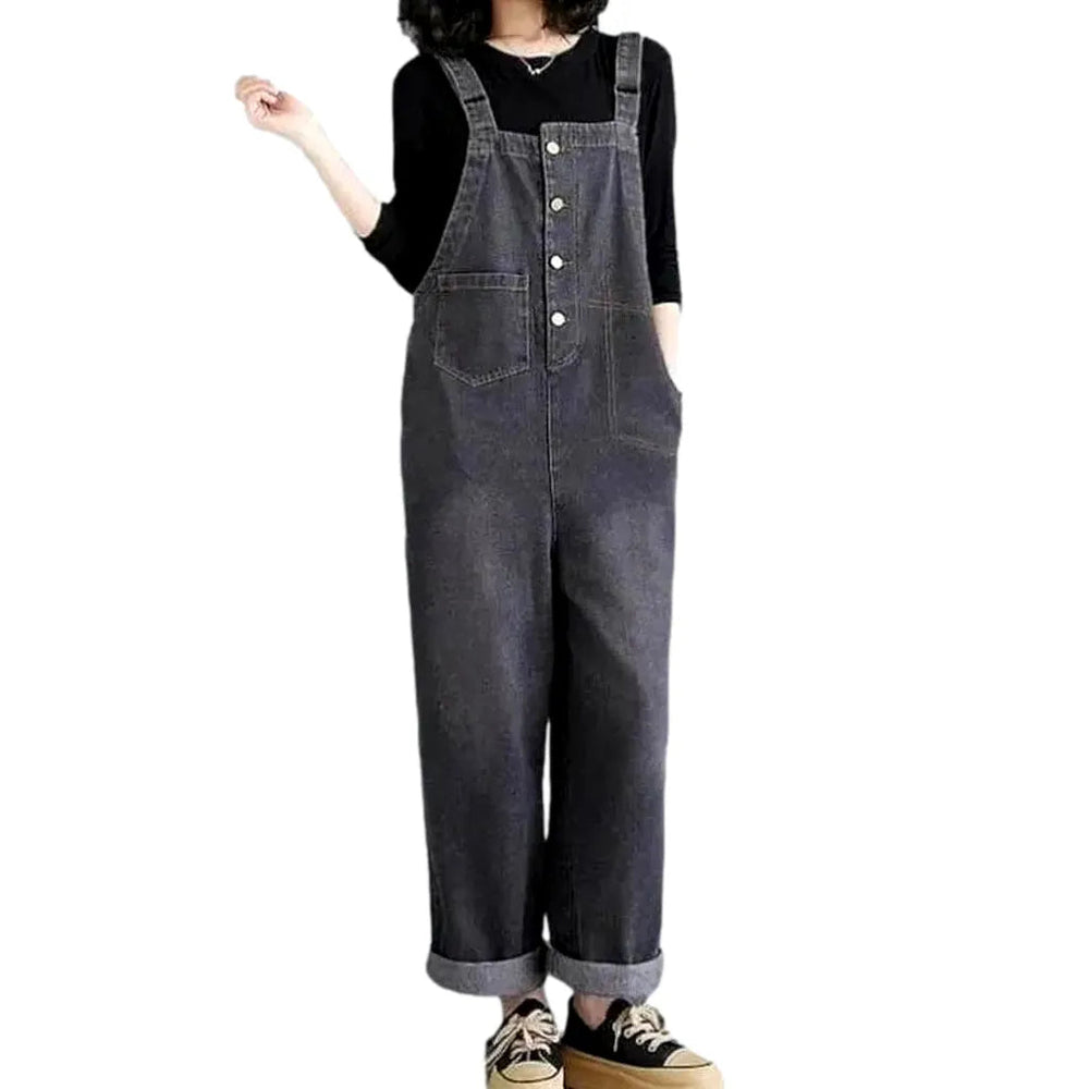 Denim Dungaree for Women - Black