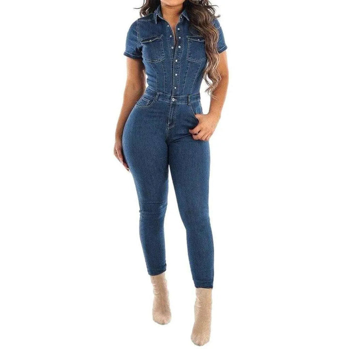 Denim Jumpsuit for Women - Blue