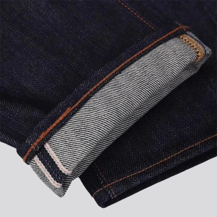 High-waist straight selvedge jeans