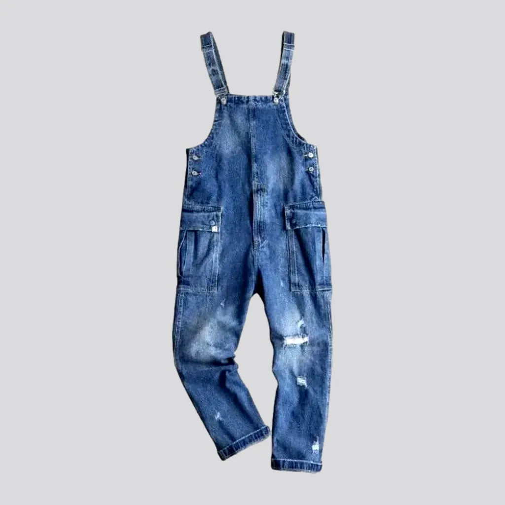 Distressed denim overall for men | Jeans4you.shop