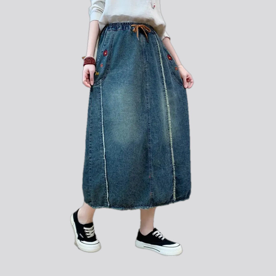 Distressed High Waist Jean Skirt | Jeans4you.shop