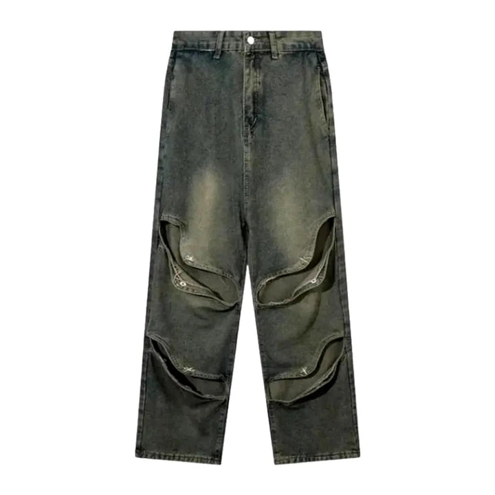 Distressed women's street jeans