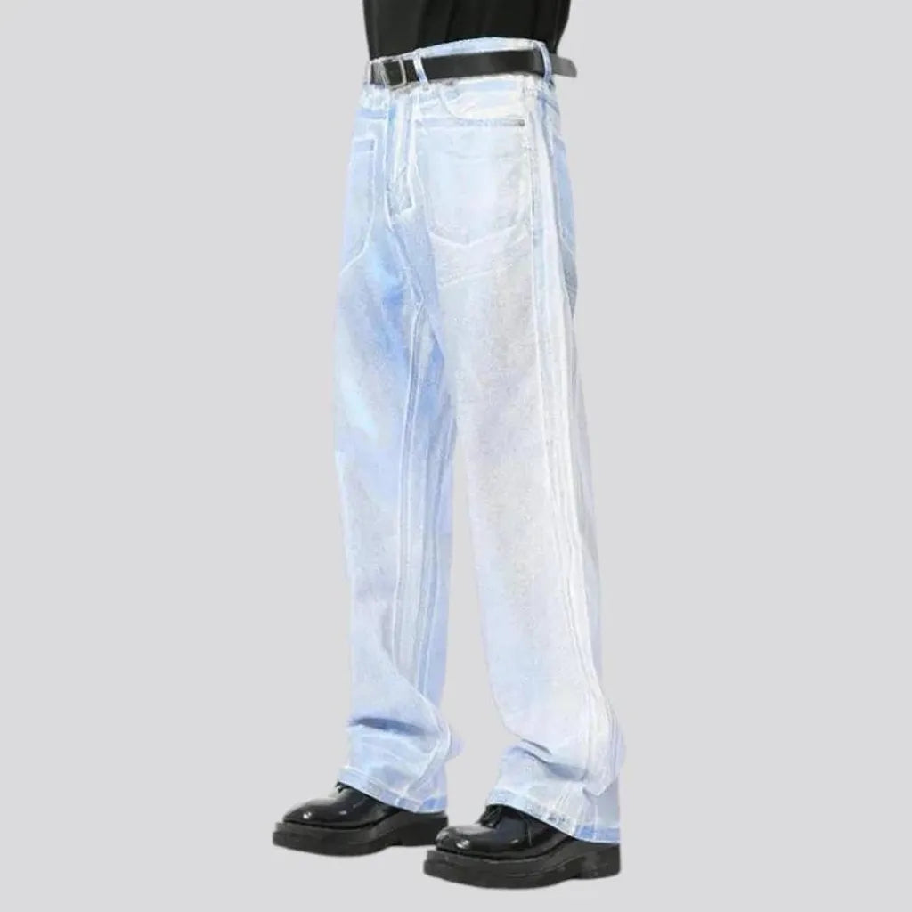 Street style loose fit painted men's jeans