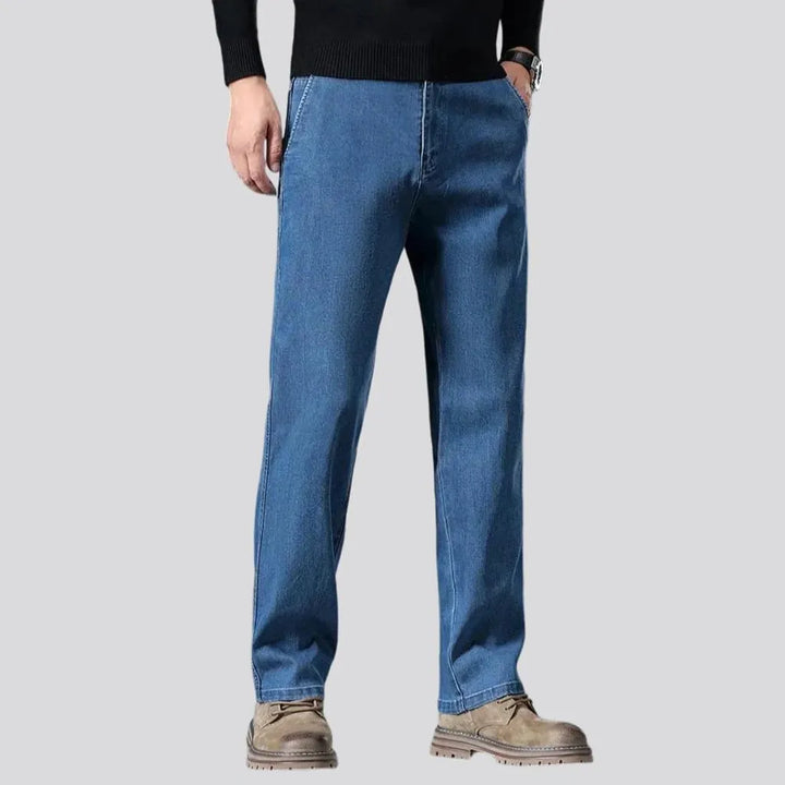 Classic straight fit dark men's jeans