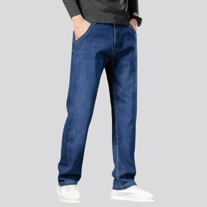 Classic warm elastic men's jeans