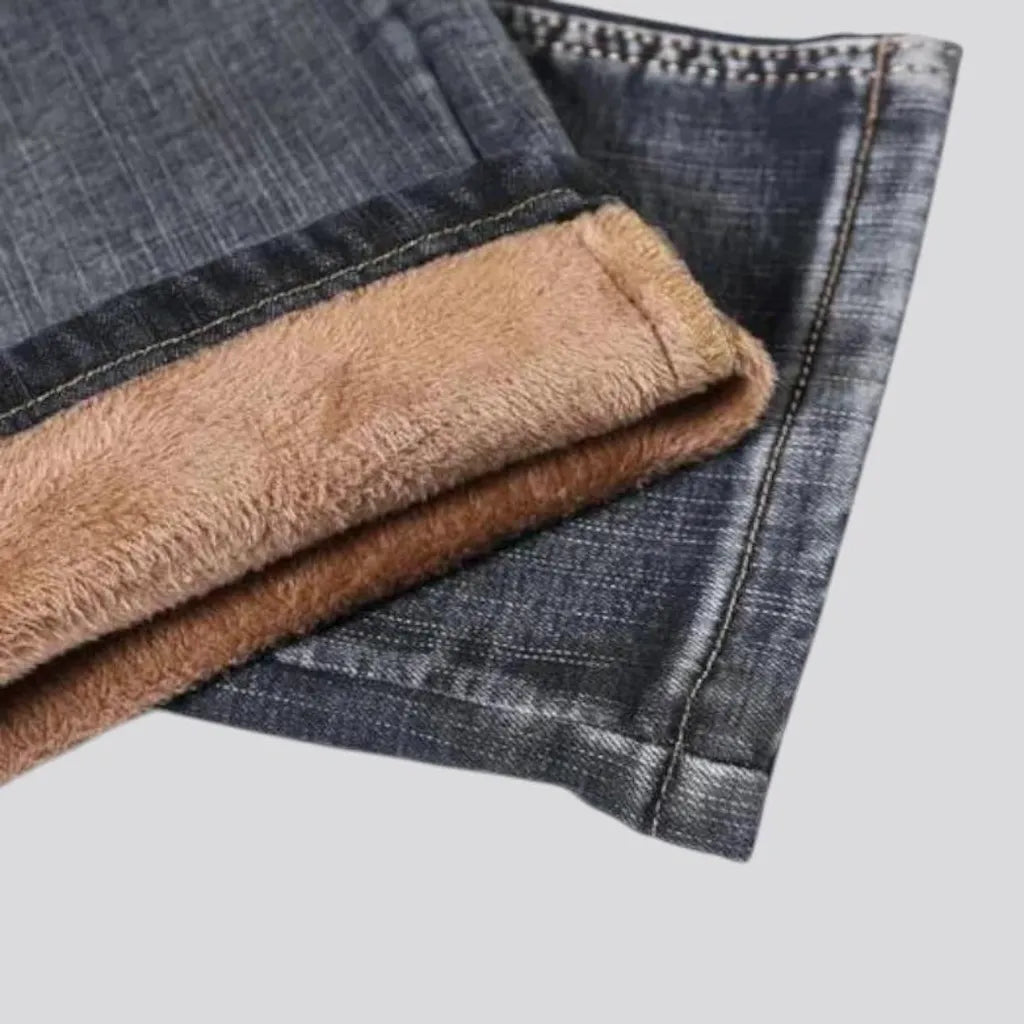 Straight-fit washed men's jeans