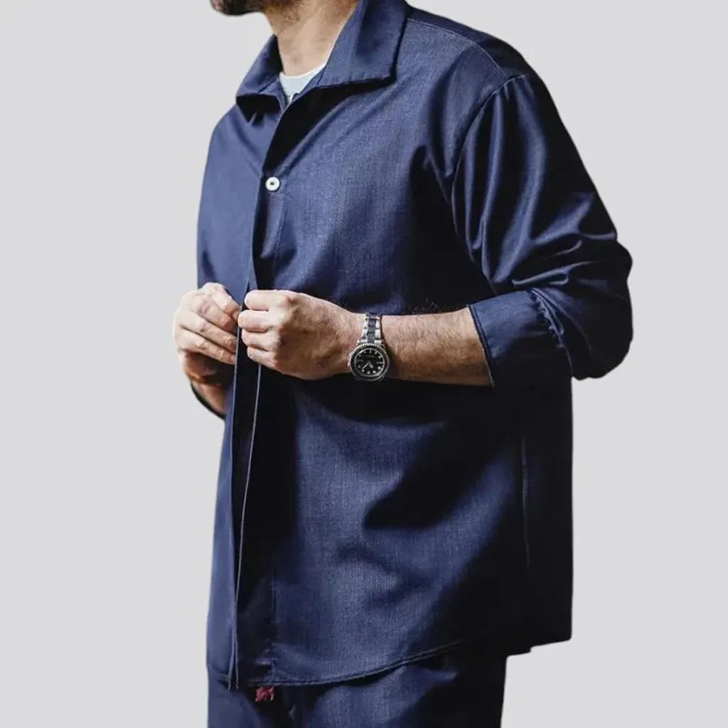 Dark wash men's jean shirt