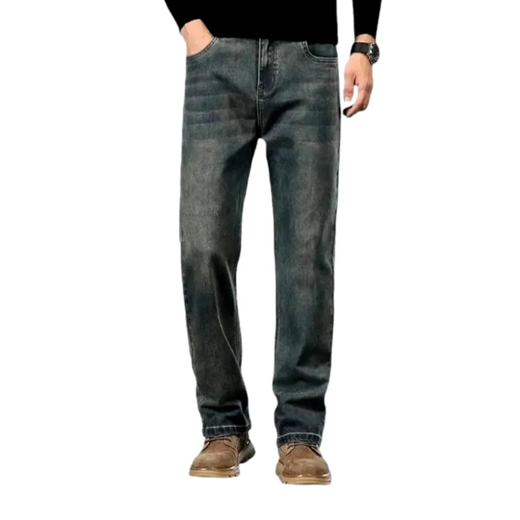 Tapered Fit High Rise Men's Jeans - Blue