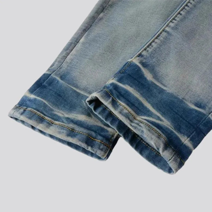Light-wash whiskered jeans
 for men