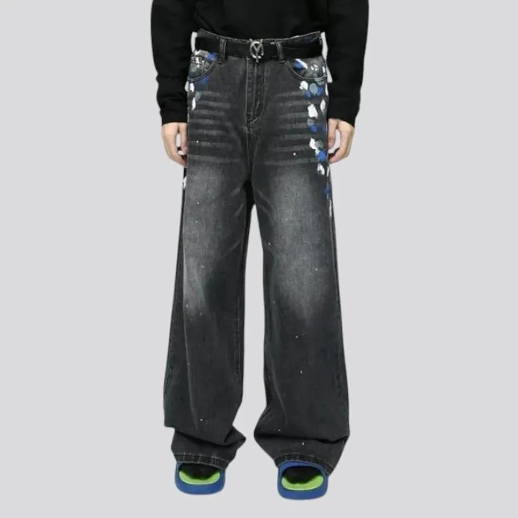 Mid rise trendy men's jeans