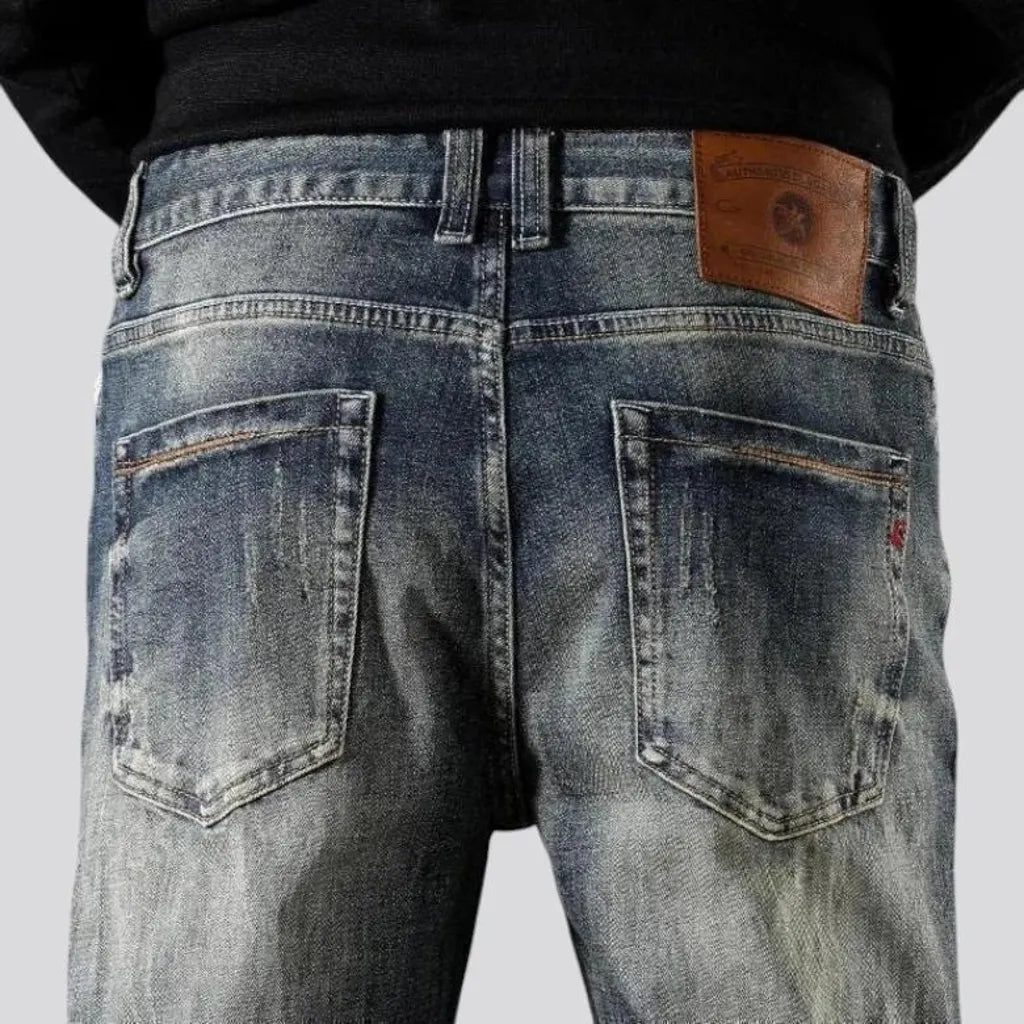 Stretchable dark jeans for men