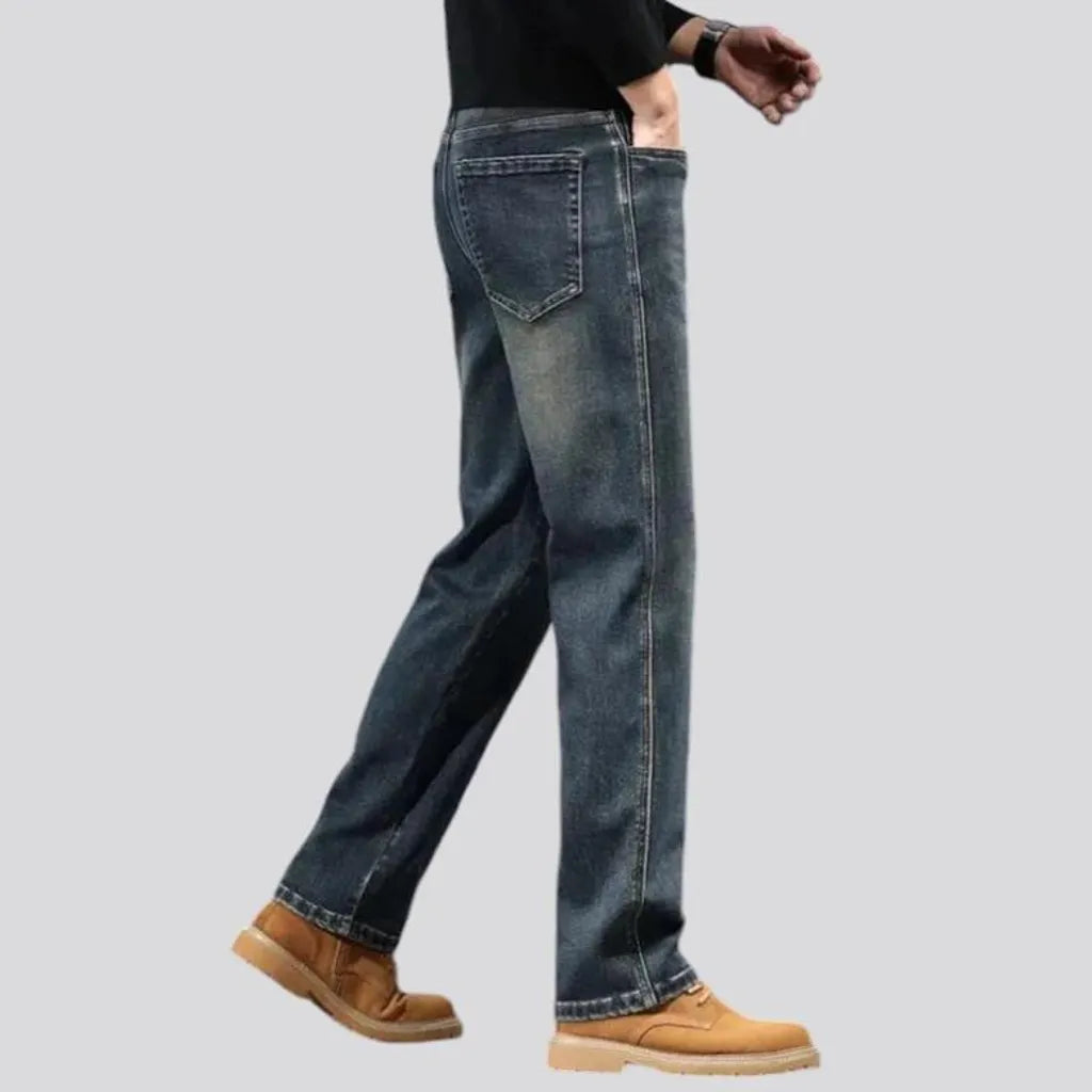 Vintage dark wash tapered men's jeans