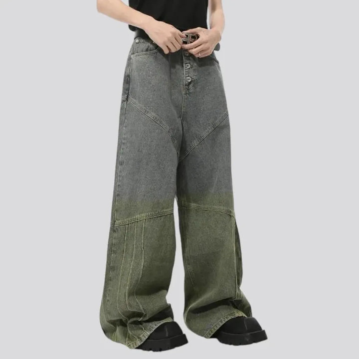 Baggy fit fashion dip men's jeans