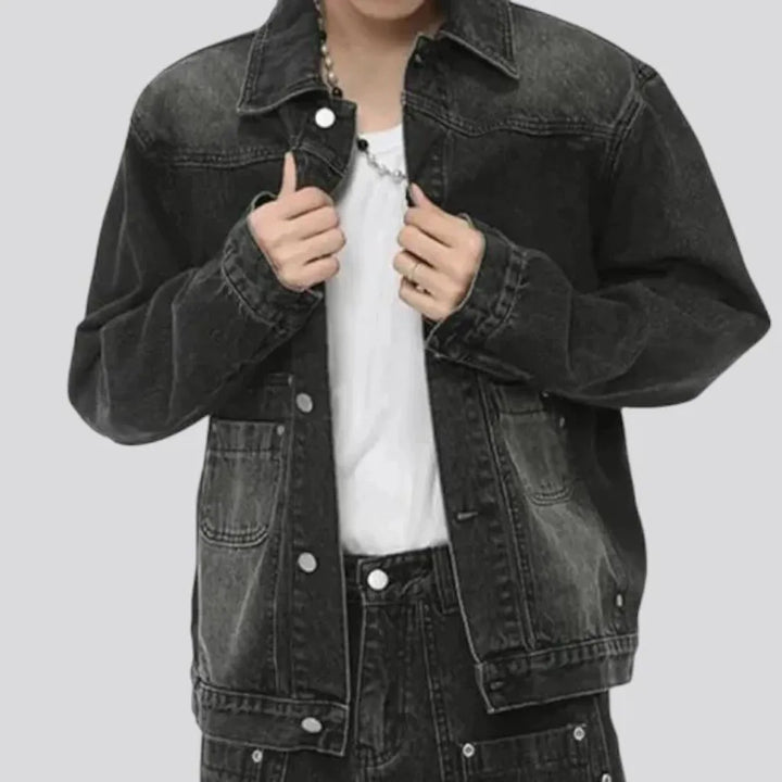 Stylish vintage men's jeans jacket