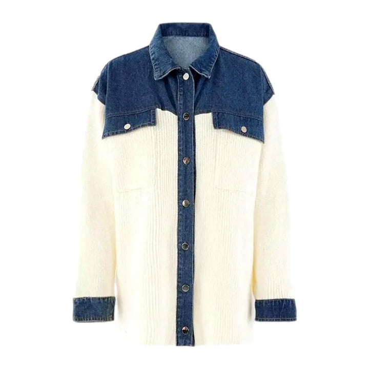 Fashionable Boho Jean Cardigan for Ladies - White