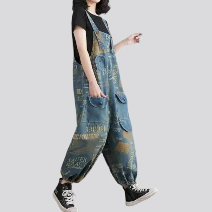 Denim dungaree overall for ladies