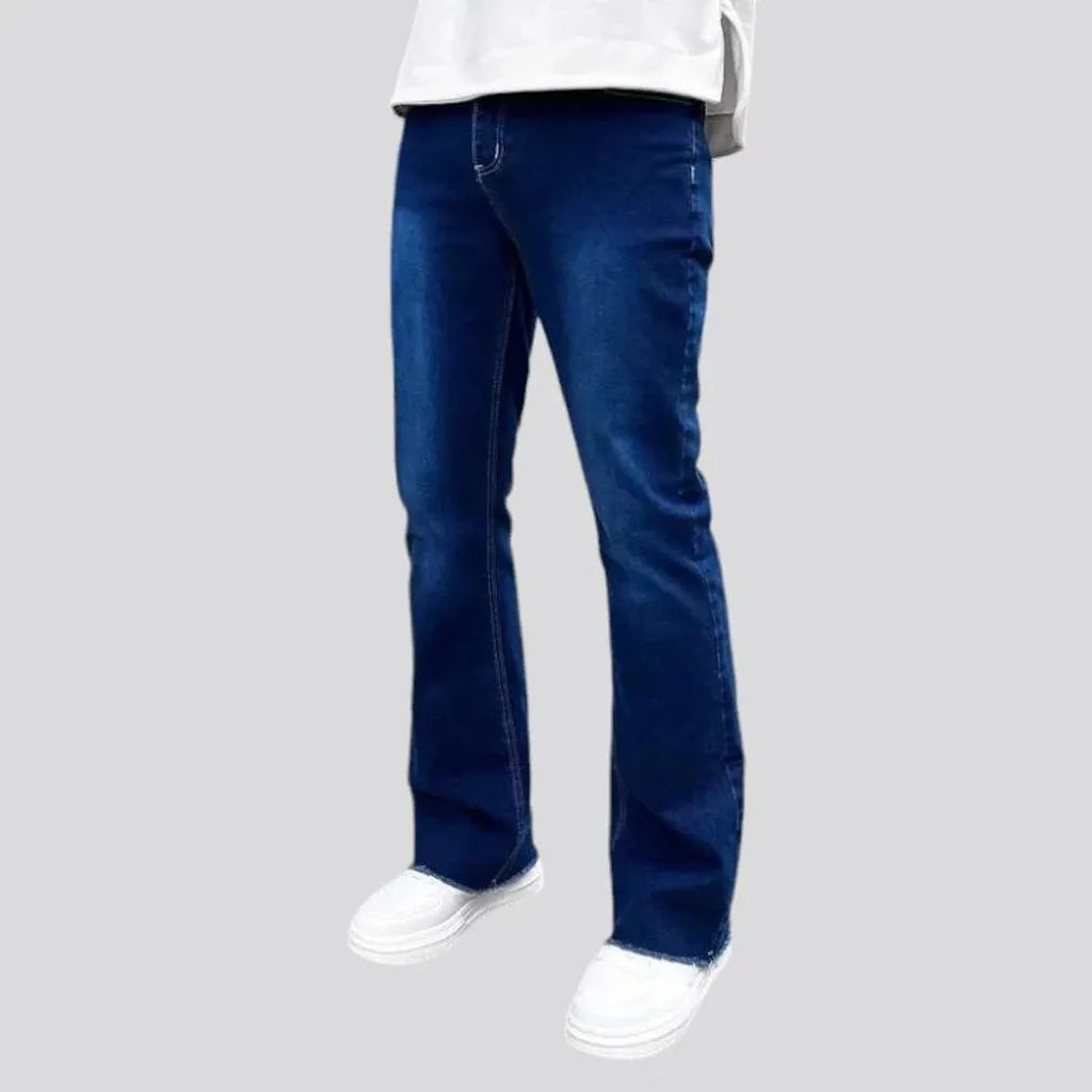 Mid rise sanded men's jeans