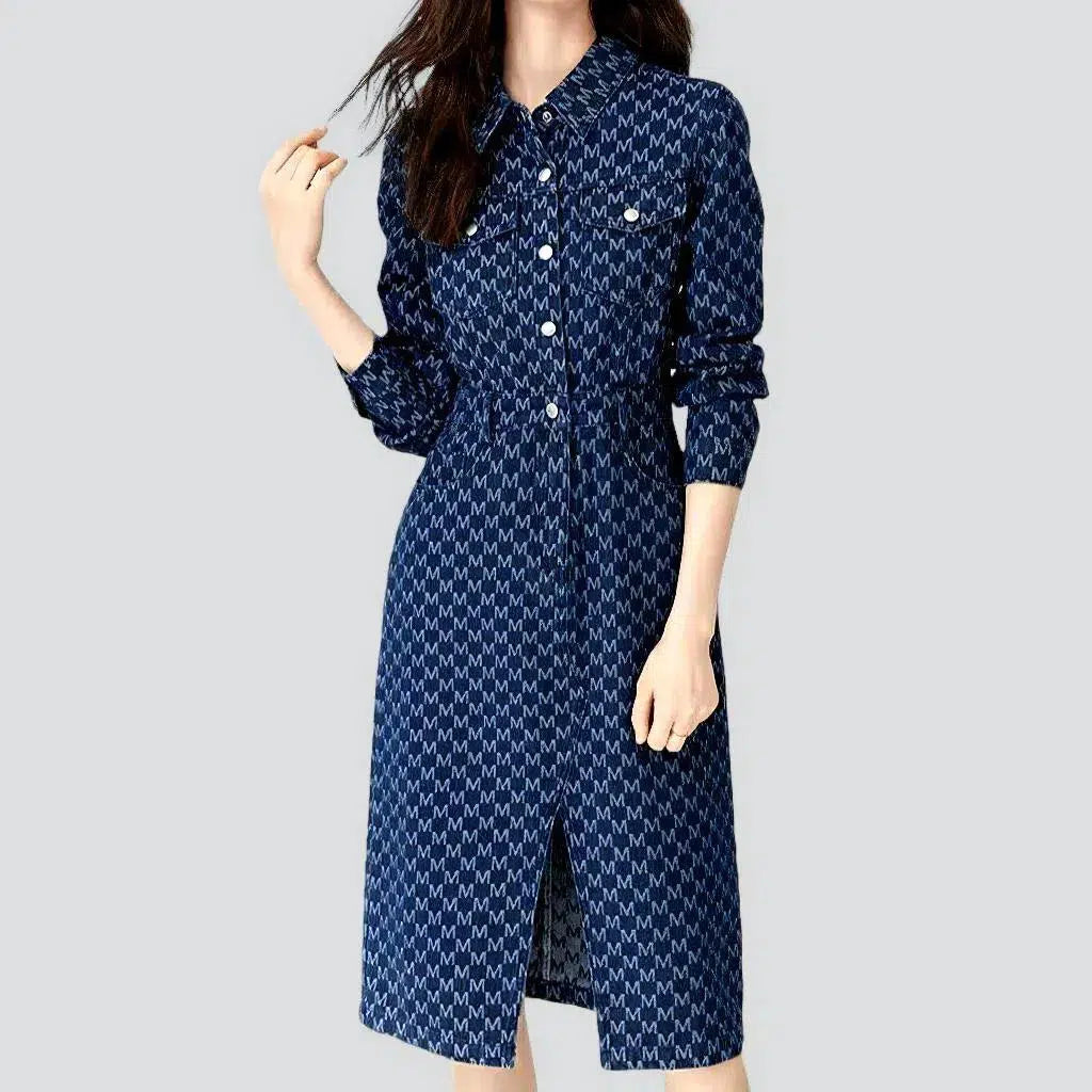 Embroidered boho denim dress | Jeans4you.shop