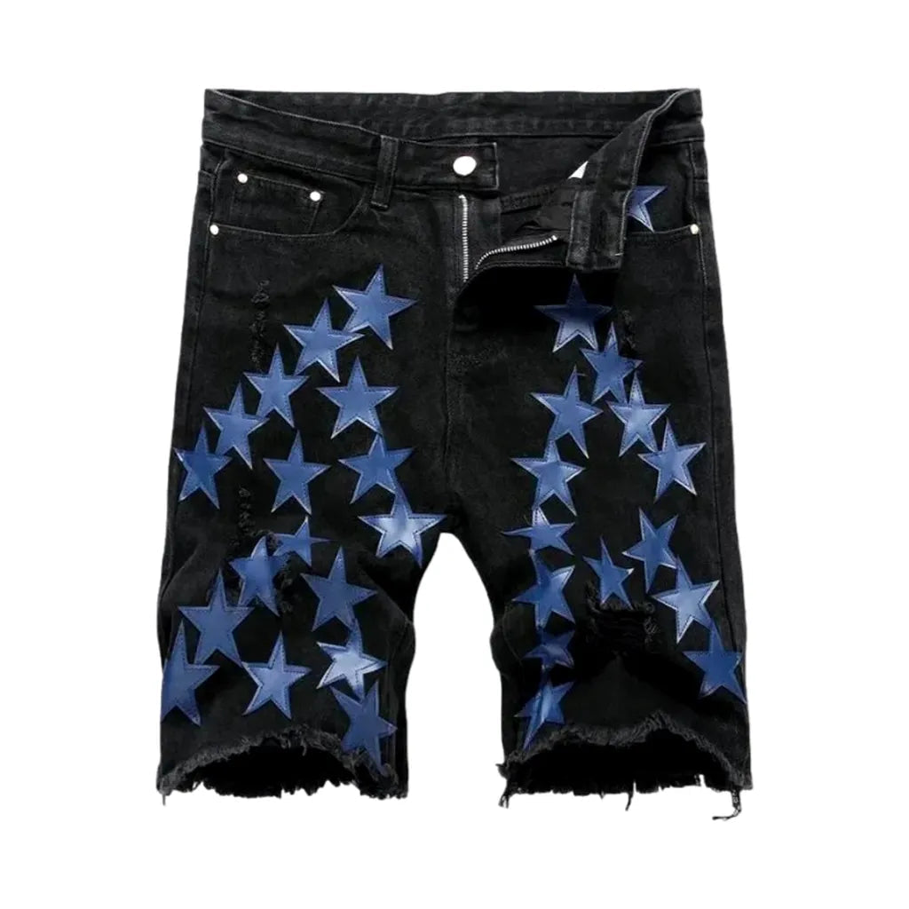 Embroidered stars-embroidery jeans