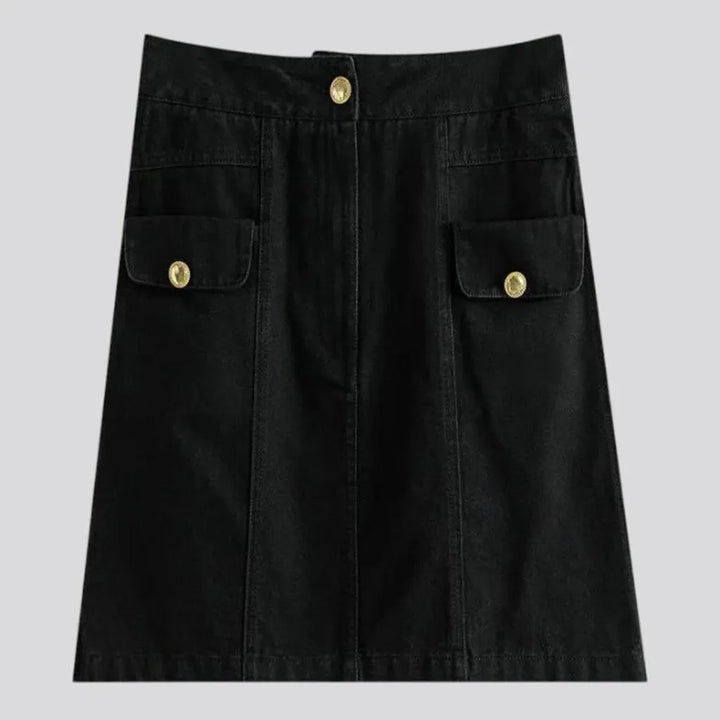 High rise jean skirt